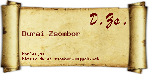 Durai Zsombor névjegykártya